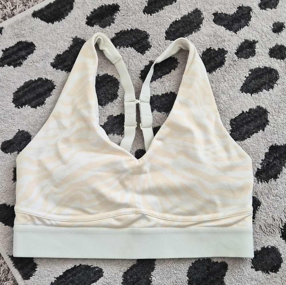 Fabletics All Day Every Day Bra Yellow Zebra Print V Neck Size L/XL - Picture 4 of 12